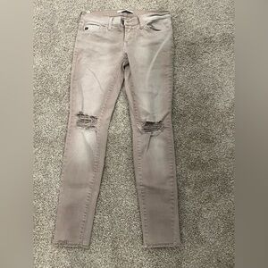 KanCan Gray/Khaki Skinny Distressed Jeans